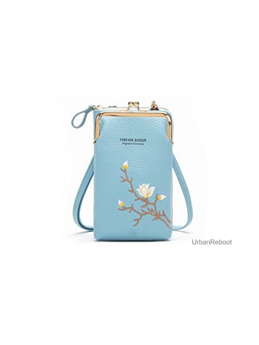 PU Leather Crossbody Phone Bag with Card Slots Adjustable Strap Mini Wallet